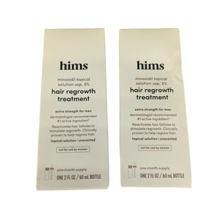 Hims‎ Minoxidil Topical Solution USP 5% Hair Regrowth Treatment Men 2x 2oz OLD